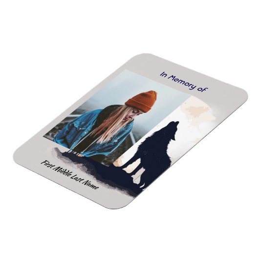 Gebed Lone Wolf Howling Dier Magneet (Linkerzijde)