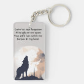 Gebed Lone Wolf Howling Dier Sleutelhanger (achterkant)