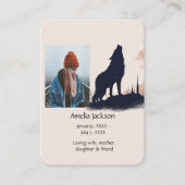 Gebed Lone Wolf Howling Dier Visitekaartje (Voorkant)