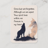 Gebed Lone Wolf Howling Dier Visitekaartje (Achterkant)