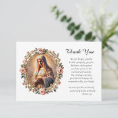 Gebed Maagd Maria Roos Lijst Katholieke begrafenis Bedankkaart (Staand voorkant)