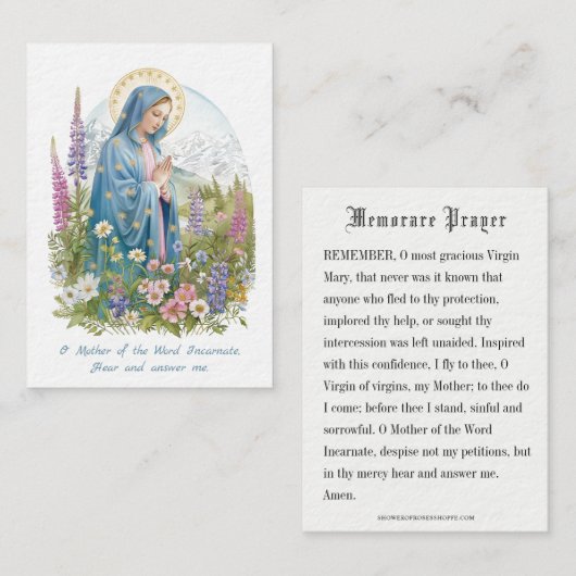 Gebed Moeder Mary Snow Fireweed Alaska Informatiekaartje (Voorkant / Achterkant)