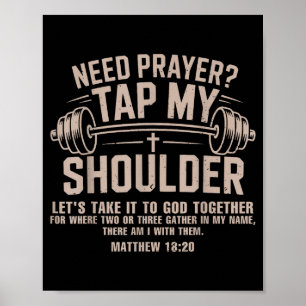 Gebed nodig tik op schouder christelijke workout g poster