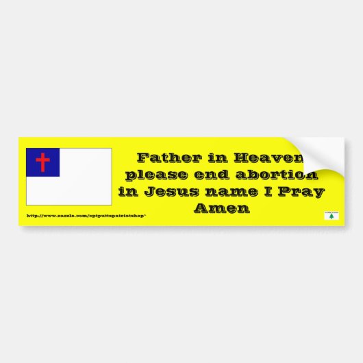 Gebed om abortus te beëindigen bumpersticker (Voorkant)