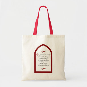 Gebed om Sereniteit-Rode lijst/Oud Tote Bag