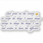 gebed om sereniteit sticker (Voorkant)