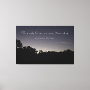 gebed op Sunrise op een Canvas Afdruk