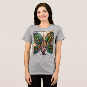 Gebed Planten Glas in lood grijs Tri-Blend Shirt (Voorkant volledig)