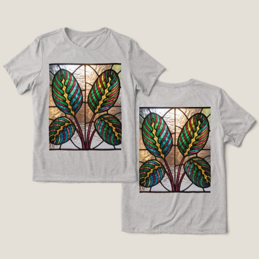 Gebed Planten Glas in lood grijs Tri-Blend Shirt (Ontwerp Voorkant & Achterkant)