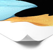 Gebed Pose Yoga vrouw Blauw Goud rommelig broodje  Poster (Hoek)