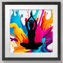 Gebed Pose Yoga vrouw gevlochten bun Spirituele kl