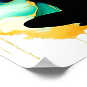 Gebed Pose Yoga vrouw Groen Goud gevlochten haarbr Poster (Hoek)