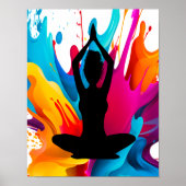 Gebed Pose Yoga vrouw krullend haar Spirituele kle Poster (Voorkant)