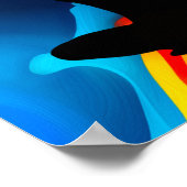 Gebed Pose Yoga vrouw met vlechten bun kleurrijk Poster (Hoek)