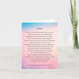 Gebed, psalm 25 gepersonaliseerde Christelijke kaa Bedankkaart