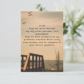 Gebed Sereniteit Vredesbegeleiding Zonnig Zeegezic Bedankkaart (Staand voorkant)