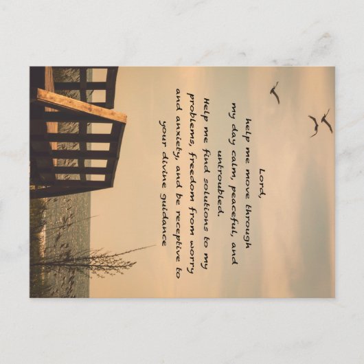 Gebed Sereniteit Vredesbegeleiding Zonnig Zeegezic Briefkaart (Voorkant)