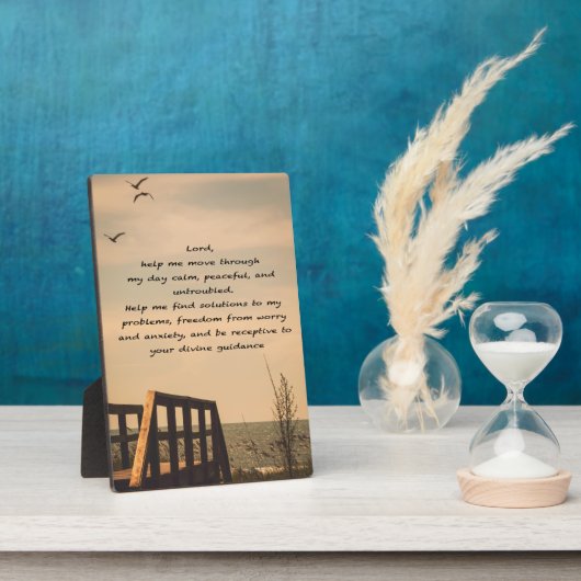 Gebed Sereniteit Vredesbegeleiding Zonnig Zeegezic Fotoplaat (Zijkant)