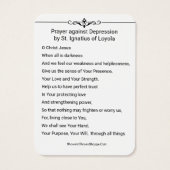 Gebed tegen depressie St. Ignatius Loyola Visitekaartje (Achterkant)