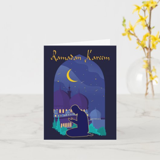 Gebed tijdens Ramadan Kaart (Gele Bloem)