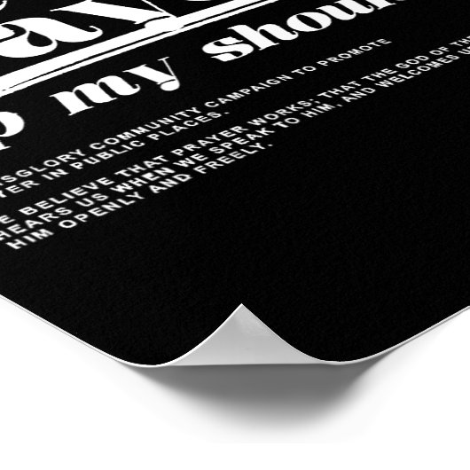 Gebed Tik op mijn schouder Gebed Tik op mijn schoe Poster (Hoek)