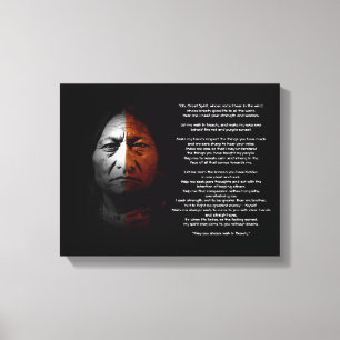 Gebed tot de Grote Geest, "Sitting Bull" citaat Canvas Afdruk