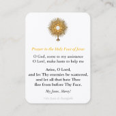 Gebed tot het Heilig Aanschijn van Jezus Visitekaartje (Achterkant)