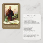 Gebed tot Sint Franciscus van Assisi voor Huisdier Visitekaartje (Voorkant / Achterkant)