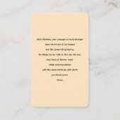 Gebed tot St Barbara Prayer Kaart Visitekaartje (Achterkant)