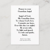 Gebed tot Uw beschermengel Heilige Kaart Visitekaartje (Achterkant)