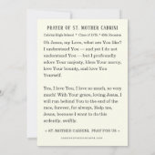 Gebed van de H. Moeder Cabrini Kaart (Achterkant)