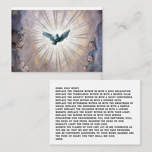 Gebed van de Heilige Geest Notitiekaartje (Voorkant / Achterkant)