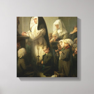 Gebed van de kinderen die lijden aan de ringworm canvas afdruk
