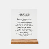 Gebed van de Koningin van de Hemel (Regina Coeli) Acryl Bord (Voorkant)