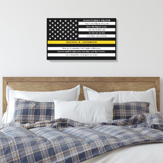 Gebed van de verzender: gepersonaliseerd in Gold L Canvas Afdruk (Insitu (Slaapkamer))