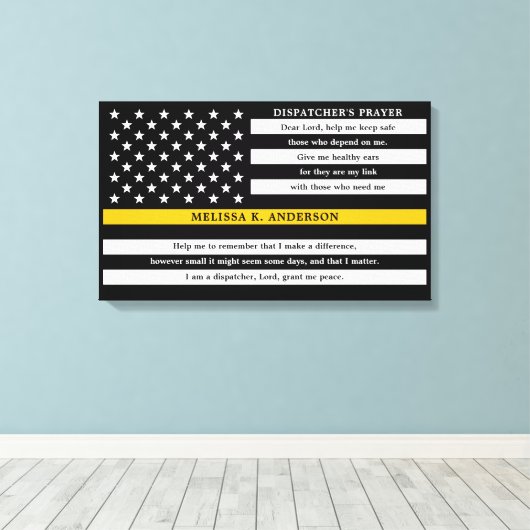 Gebed van de verzender: gepersonaliseerd in Gold L Canvas Afdruk (Insitu (Houten vloer))