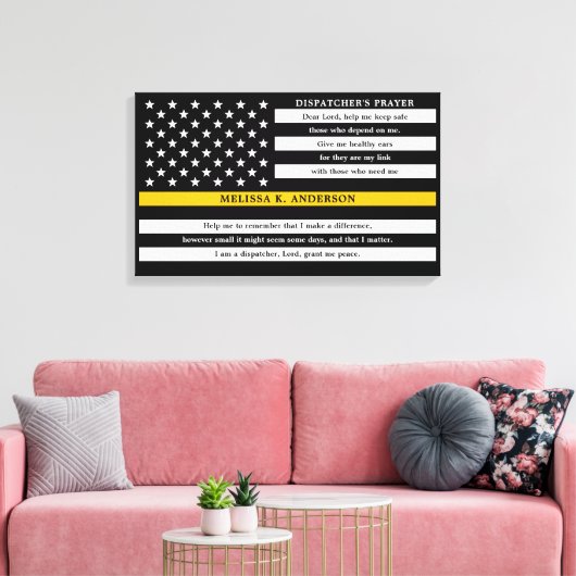 Gebed van de verzender: gepersonaliseerd in Gold L Canvas Afdruk (Insitu (Woonkamer))