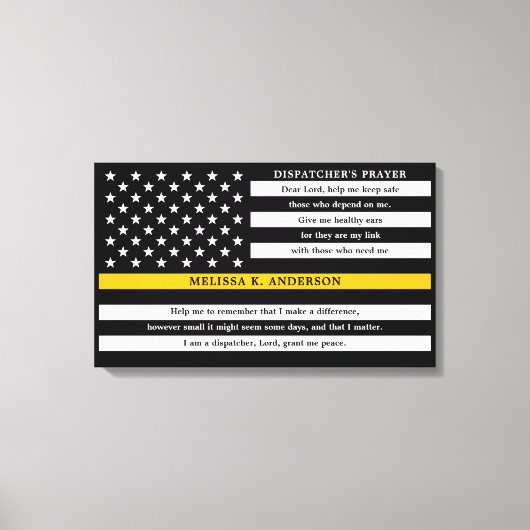 Gebed van de verzender: gepersonaliseerd in Gold L Canvas Afdruk (Voorkant)