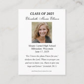 Gebed van het Heilig Hart Afstuderen Visitekaartje (Achterkant)