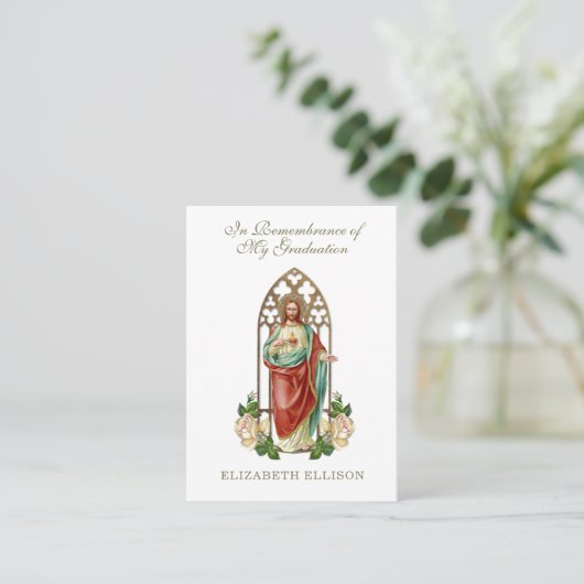 Gebed van het Heilig Hart Afstuderen Visitekaartje (Staand voorkant)