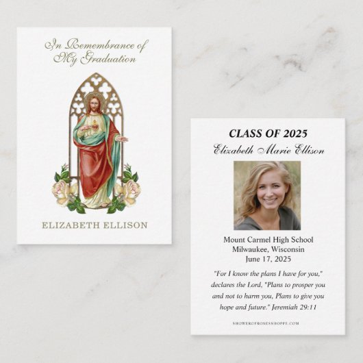 Gebed van het Heilig Hart Afstuderen Visitekaartje (Voorkant / Achterkant)