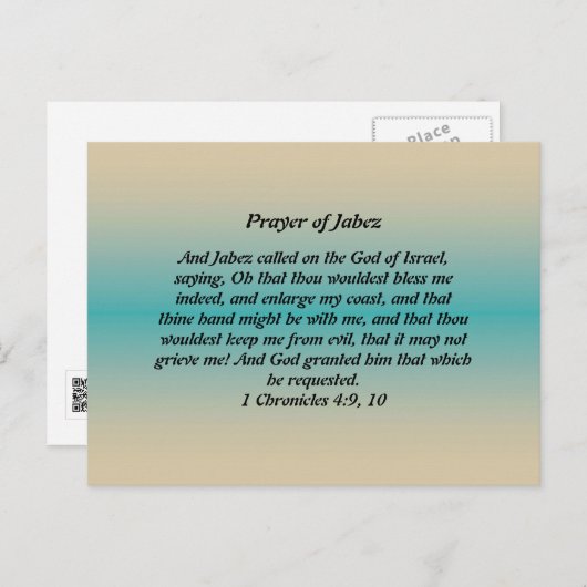 Gebed van Jabez Briefkaart (Voorkant / Achterkant)