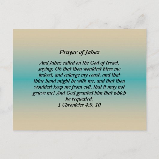 Gebed van Jabez Briefkaart (Voorkant)