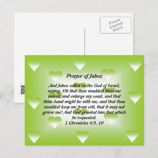 Gebed van Jabez Briefkaart (Voorkant / Achterkant)