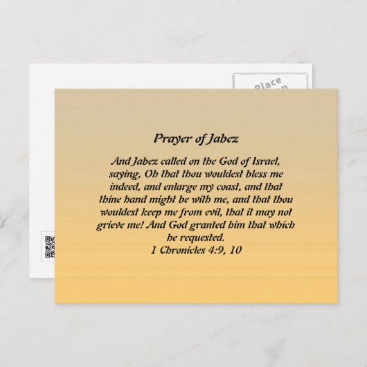 Gebed van Jabez Briefkaart (Voorkant / Achterkant)