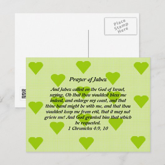 Gebed van Jabez Briefkaart (Voorkant / Achterkant)