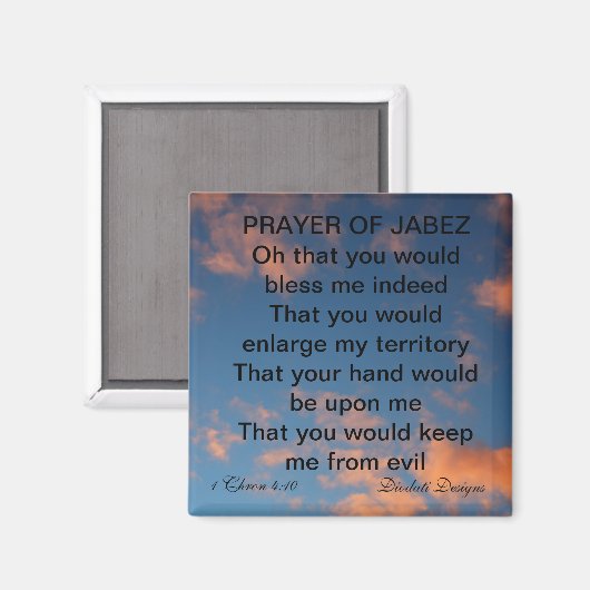 Gebed van Jabez Cloudy Sky Magnet (Voorkant / Achterkant)