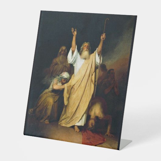 Gebed van Mozes na rood Zee Reclamebord Met Voetstuk (Voorkant)