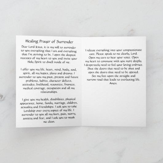 Gebed van overgave Kaart (Binnen)