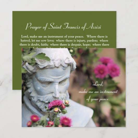 Gebed van Sint-Francis van Assisi Briefkaart (Voorkant / Achterkant)